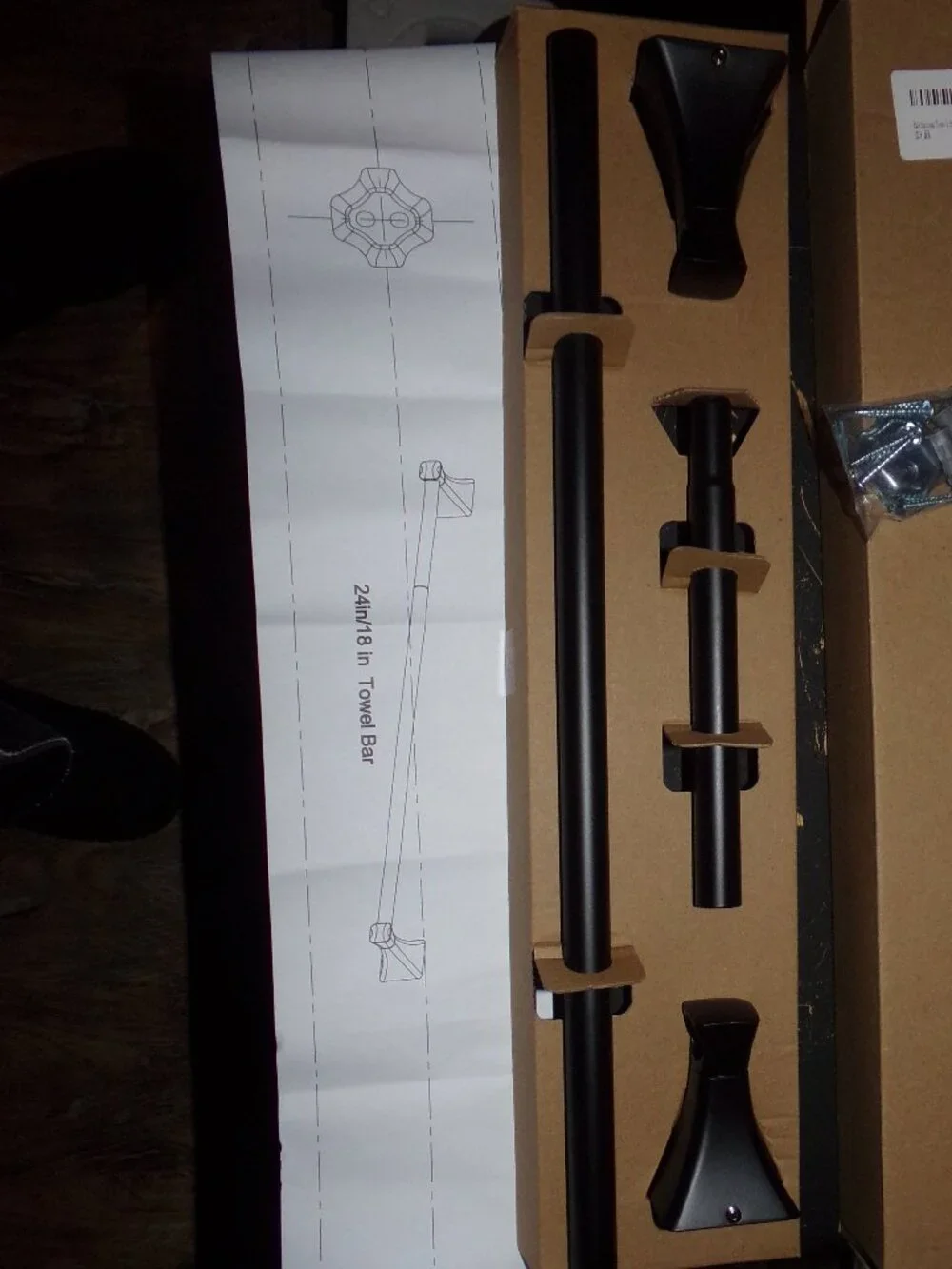 New Matt Black 18 /24 inch Bathroom Towel Racks with hardware